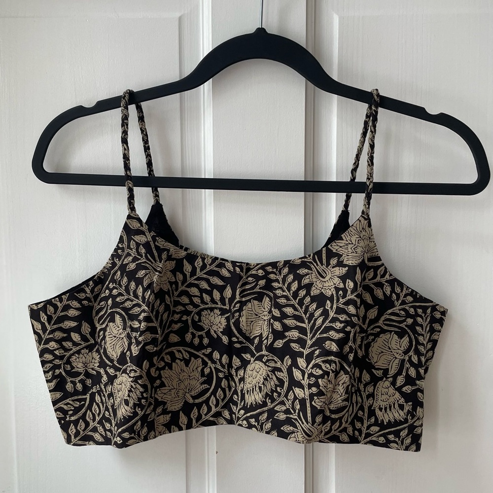 [SOLD] Brand New botanical crop top bralette 100% cotton
